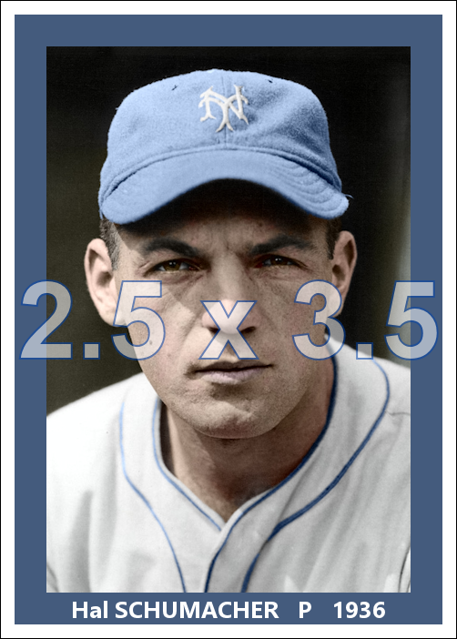 Hal Schumacher - 1936 New York Giants - choose a size & style