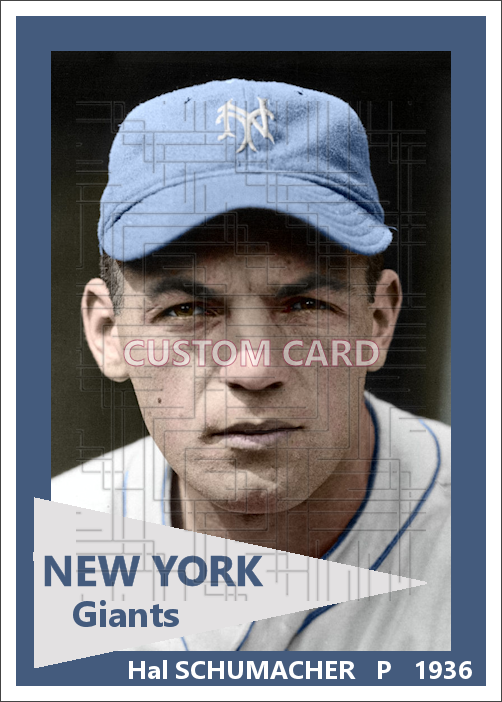 Hal Schumacher - 1936 New York Giants - choose a size & style