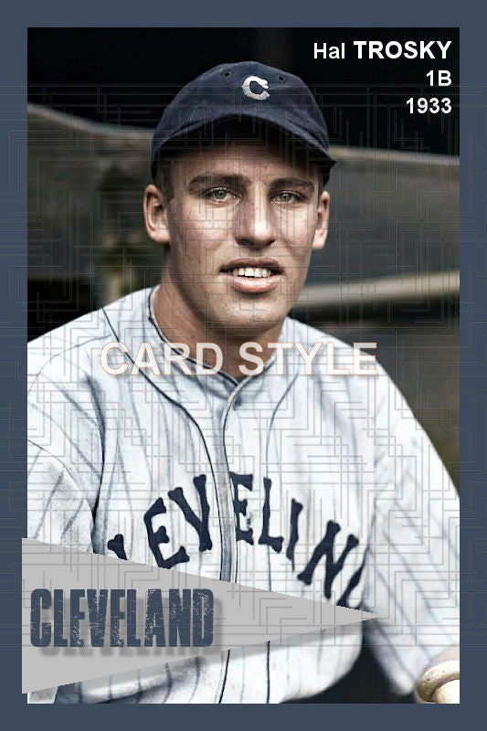 Hal Trosky - 1933 Cleveland Indians - choose a size & style