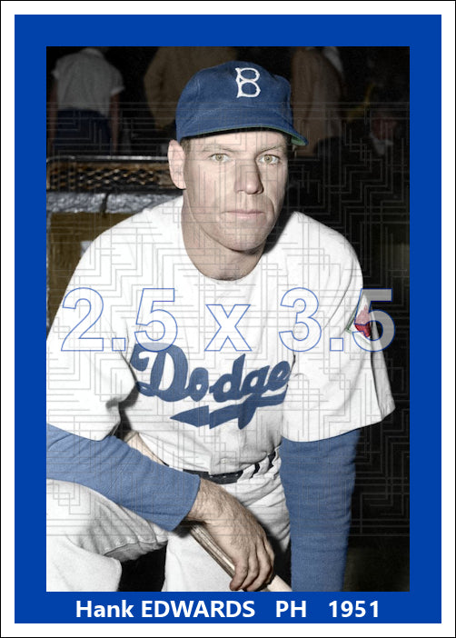 Hank Edwards - 1951 Brooklyn Dodgers - choose a size & style