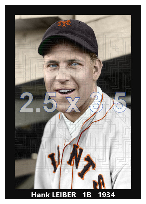 Hank Leiber - 1934 New York Giants - choose a size & style