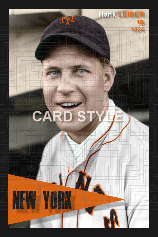 Hank Leiber - 1934 New York Giants - choose a size & style