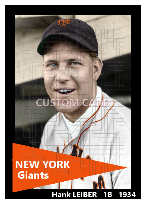 Hank Leiber - 1934 New York Giants - choose a size & style