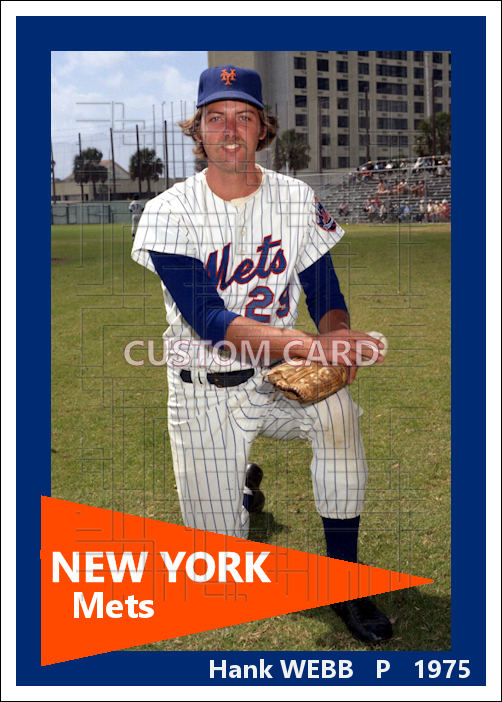 Hank Webb - 1975 New York Mets - choose a size & style