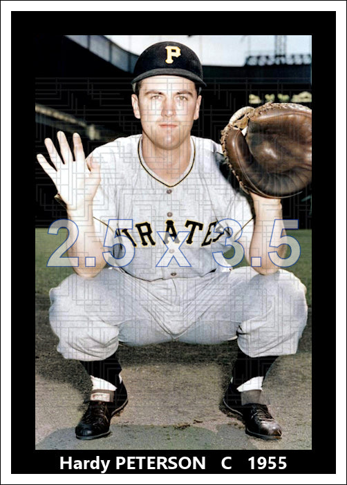 Hardy Peterson - 1955 Pittsburgh Pirates - choose a size & style