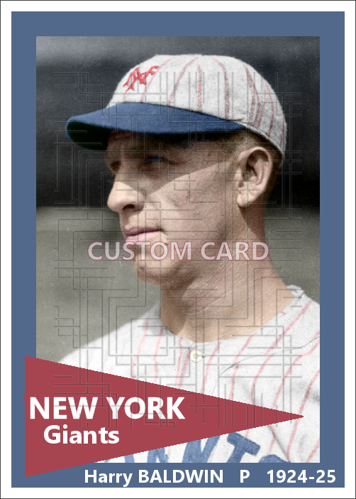 Harry Baldwin - 1924-25 New York Giants - choose a size & style