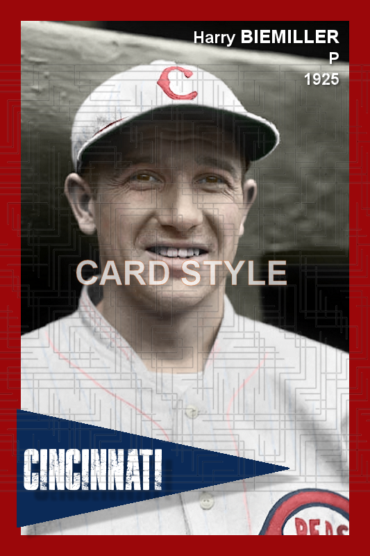 Harry Biemiller - 1925 Cincinnati Reds - choose a size & style