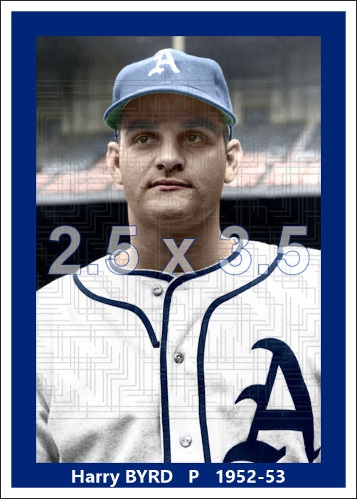 Harry Byrd - 1952-53 Philadelphia Athletics - choose a size & style