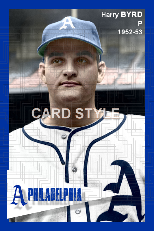 Harry Byrd - 1952-53 Philadelphia Athletics - choose a size & style