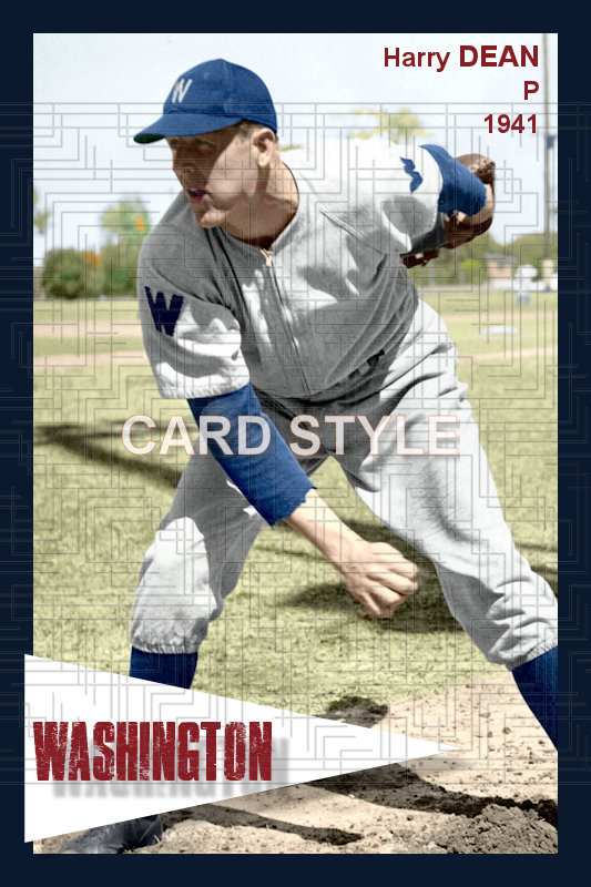Harry Dean - 1941 Washington Senators - choose a size & style