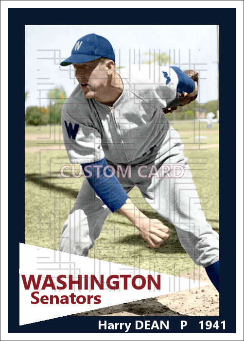 Harry Dean - 1941 Washington Senators - choose a size & style