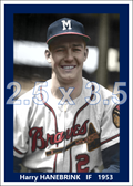 Harry Hanebrink - 1953 Milwaukee Braves - choose a size & style