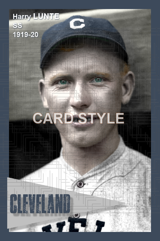 Harry Lunte - 1919-20 Cleveland Indians - choose a size & style