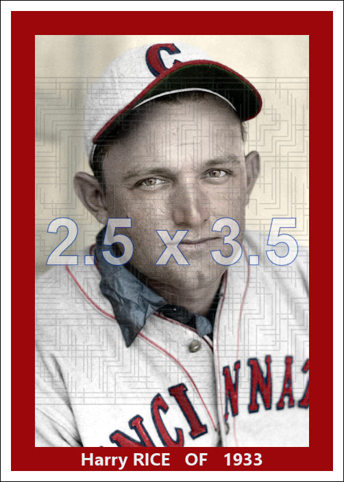 Harry Rice - 1933 Cincinnati Reds - choose a size & style