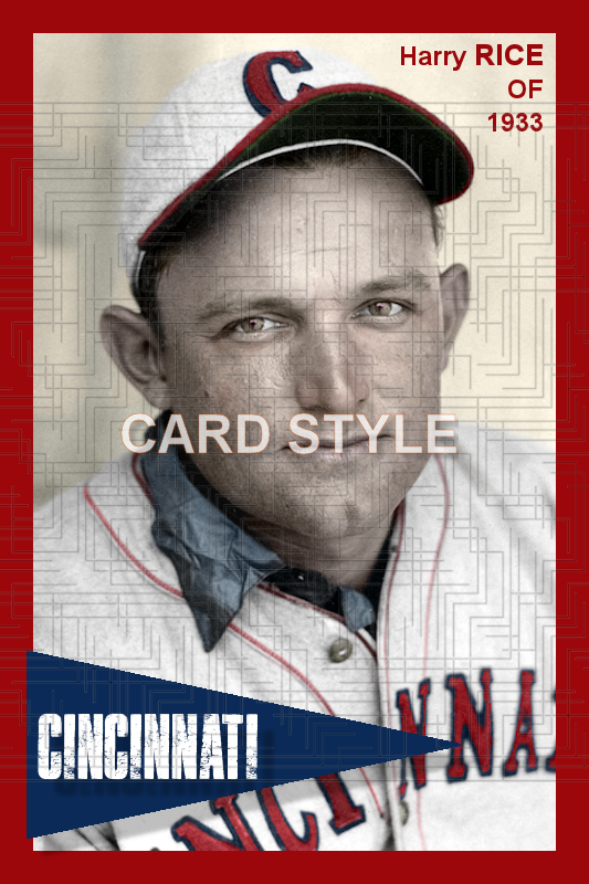 Harry Rice - 1933 Cincinnati Reds - choose a size & style