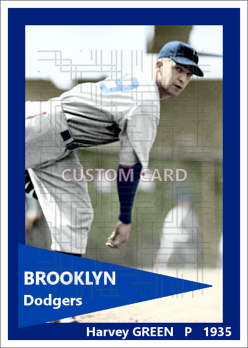 Harvey Green - 1935 Brooklyn Dodgers - choose a size & style