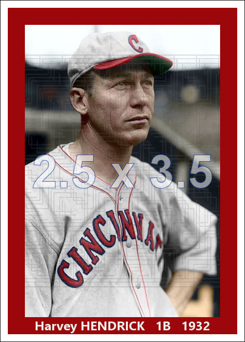 Harvey Hendrick - 1932 Cincinnati Reds - choose a size & style