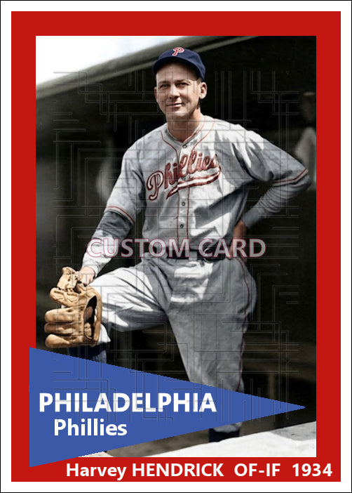 Harvey Hendrick - 1934 Philadelphia Phillies - choose a size & style