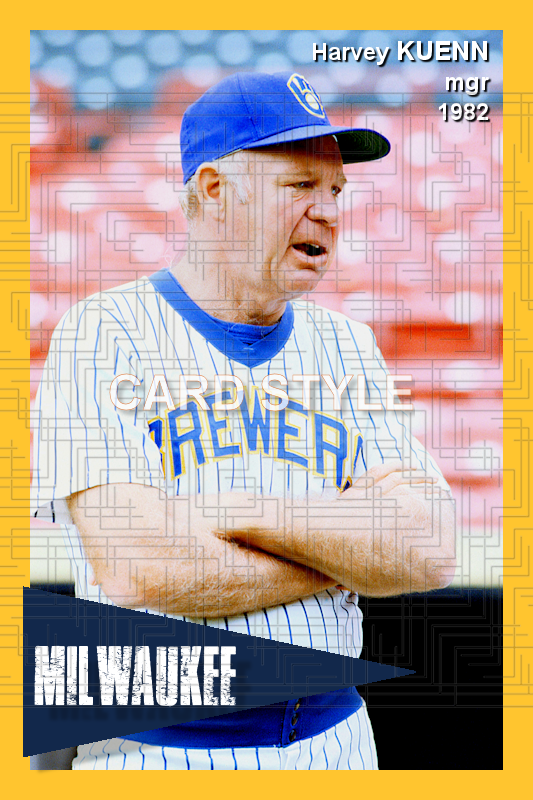 Harvey Kuenn - 1982 Milwaukee Brewers - choose a size & style
