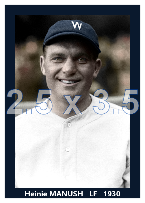 Heinie Manush - 1930 Washington Senators - choose a size & style