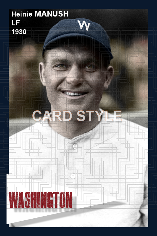 Heinie Manush - 1930 Washington Senators - choose a size & style
