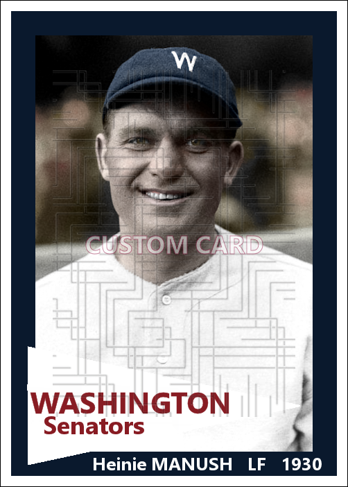 Heinie Manush - 1930 Washington Senators - choose a size & style