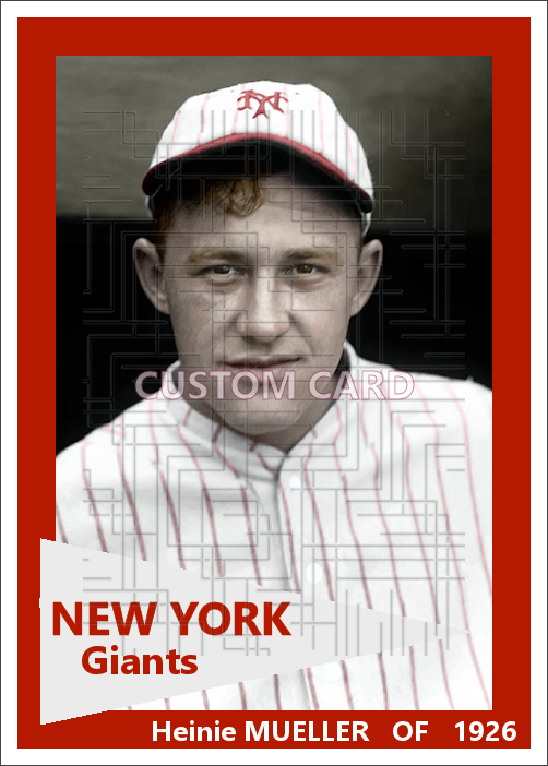 Heinie Mueller - 1926 New York Giants - choose a size & style