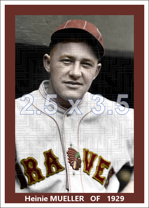 Heinie Mueller - 1929 Boston Braves - choose a size & style