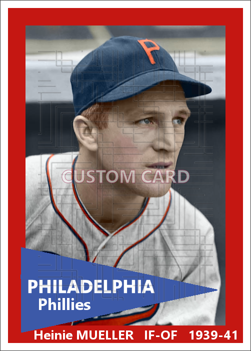 Heinie Mueller - 1939 Philadelphia Phillies - choose a size & style