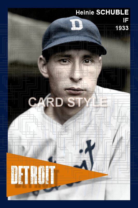 Heinie Schuble - 1933 Detroit Tigers - choose a size & style