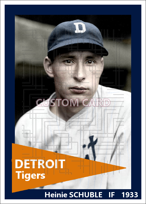Heinie Schuble - 1933 Detroit Tigers - choose a size & style