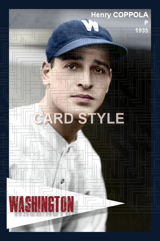 Henry Coppola - 1935 Washington Senators - choose a size & style