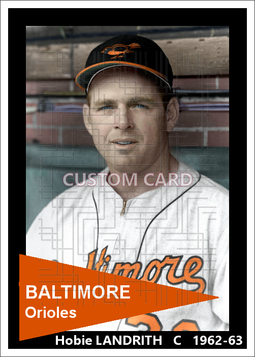 Hobie Landrith - 1962-63 Baltimore Orioles - choose a size & style