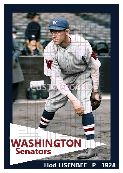 Hod Lisenbee - 1928 Washington Senators - choose a size & style