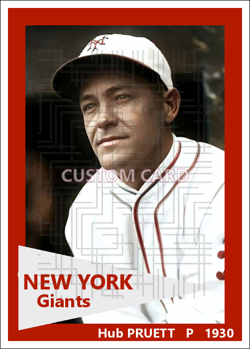 Hub Pruett - 1930 New York Giants - choose a size & style