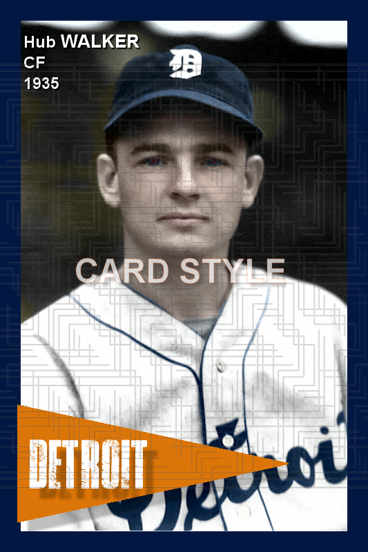 Hub Walker - 1935 Detroit Tigers - choose a size & style