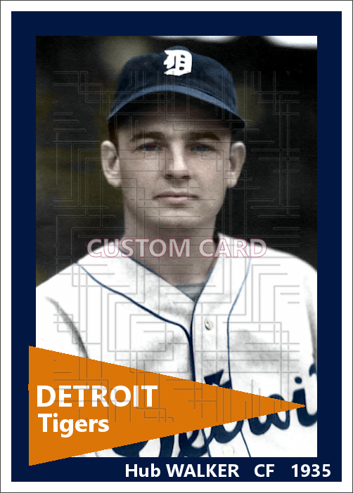 Hub Walker - 1935 Detroit Tigers - choose a size & style