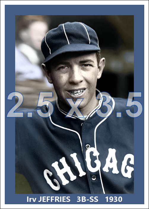 Irv Jeffries - 1930 Chicago White Sox - choose a size & style