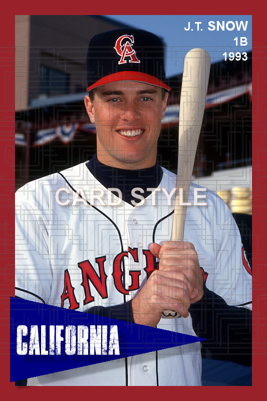 J.T. Snow - 1993 California Angels - choose a size & style