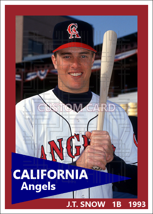 J.T. Snow - 1993 California Angels - choose a size & style