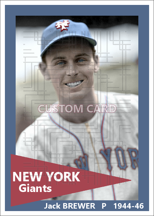 Jack Brewer - 1944-46 New York Giants - choose a size & style