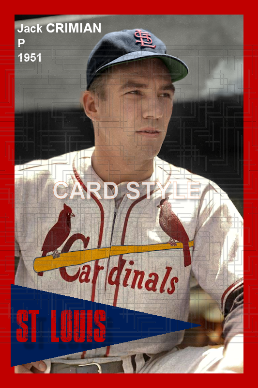 Jack Crimian - 1951 St. Louis Cardinals - choose a size & style