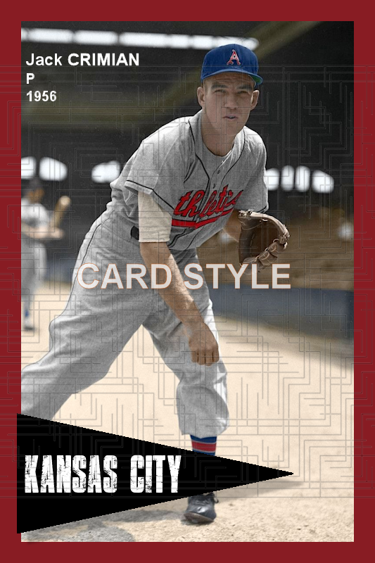 Jack Crimian - 1956 Kansas City Athletics - choose a size & style