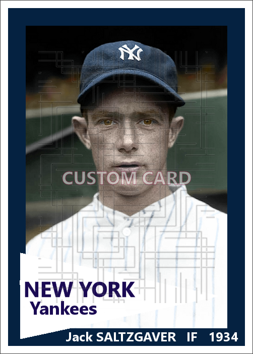 Jack Saltzgaver - 1934 New York Yankees - choose a size & style