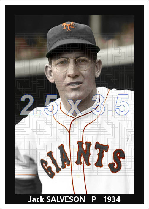 Jack Salveson - 1934 New York Giants - choose a size & style
