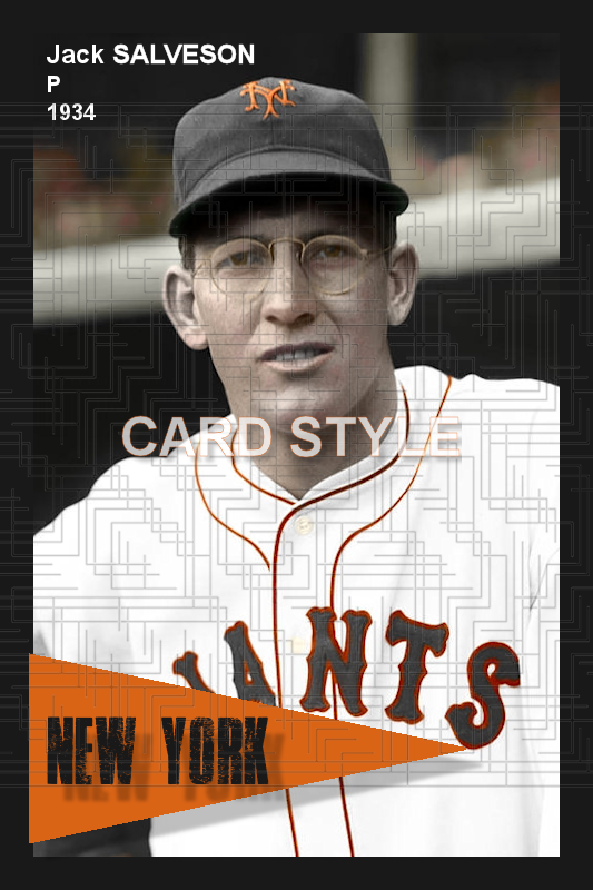Jack Salveson - 1934 New York Giants - choose a size & style