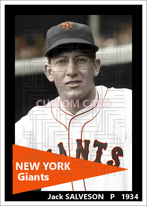 Jack Salveson - 1934 New York Giants - choose a size & style