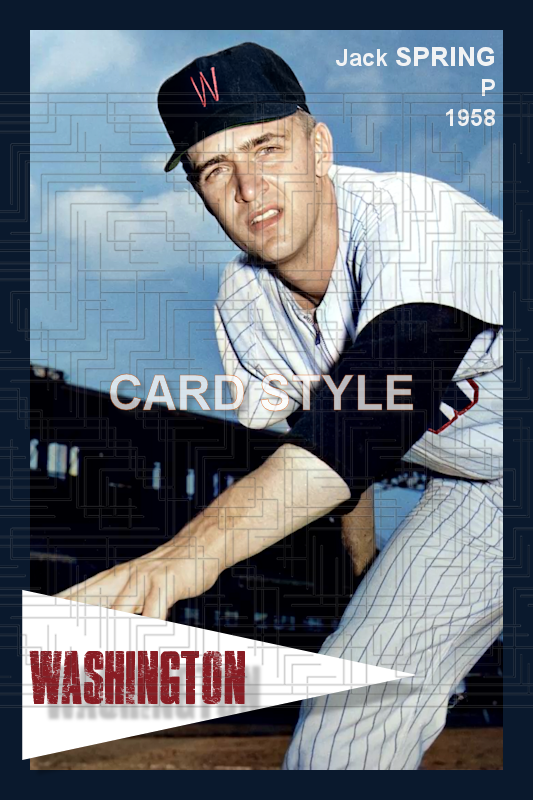 Jack Spring - 1958 Washington Senators - choose a size & style