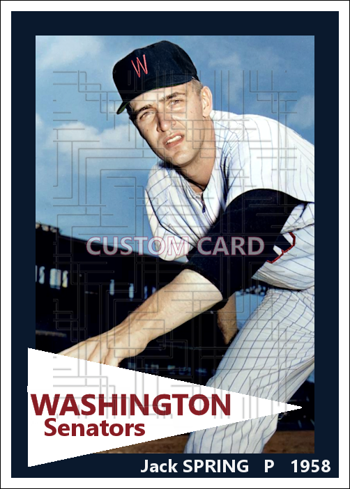 Jack Spring - 1958 Washington Senators - choose a size & style