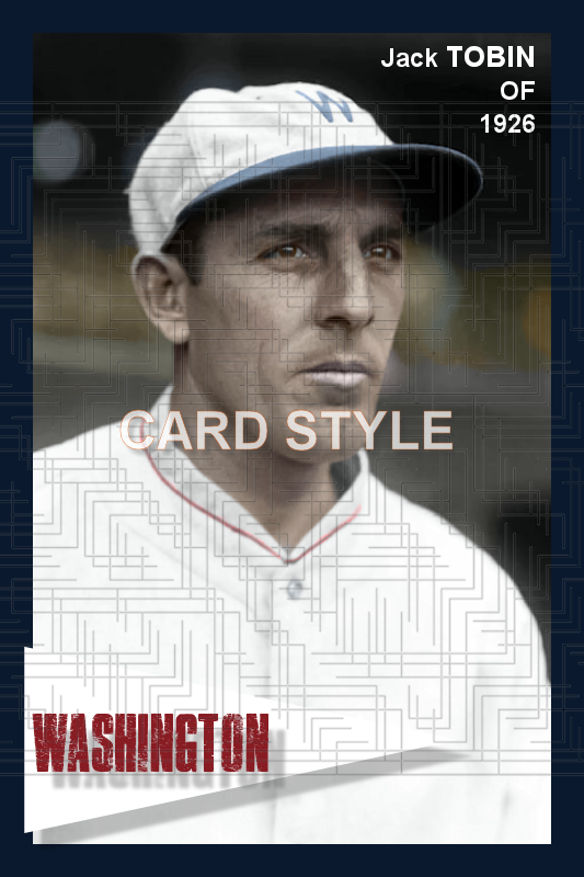 Jack Tobin - 1926 Washington Senators - choose a size & style